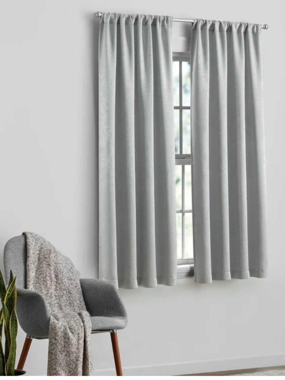 Mainstays Light Gray Curtain Panel 2 pair